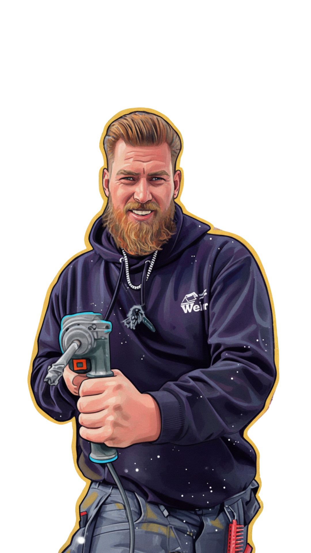 Dachdecker_mit_Schlagbohrer_Weber_Wesel