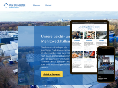 Landingpage_Social_Media_Marketing_Leichtbauhallen_Baumeister_Structures